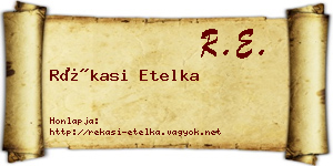 Rékasi Etelka névjegykártya